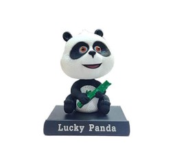 Lucky Panda Bobble Head for Car Dashboard with Mobile Holder Action Figure Toys Collectible Bobblehead Showpiece For Office Desk Table Top Toy For Kids and Adults Multicolor