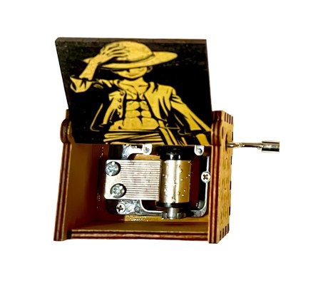 Wooden One Piece Luffy Music Box Vintage Hand Crank Classical Musical Gifts for Birthday Gift for Men Boys Girls Women Multicolor