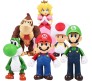 Set of 6 Super Mario Brothers Luigi Action Figure 14-11 cm for Car Dashboard, Cake Decoration, Collectible and Study Table Multicolor