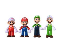 Set of 4 Super Mario Brothers Luigi Action Figure 11-12 cm Game Figures Collectible Toy Figurines Multicolor