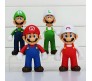 Set of 4 Super Mario Brothers Luigi Action Figure 11-12 cm Game Figures Collectible Toy Figurines Multicolor