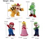 Set of 5 Super Mario Brothers Luigi Action Figure 9.5-10 cm Game Figures Collectible Toy Figurines Multicolor