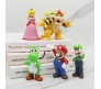 Set of 5 Super Mario Brothers Luigi Action Figure 9.5-10 cm Game Figures Collectible Toy Figurines Multicolor