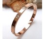18K Rose Gold Plated Stainless Steel Openable Crystal Bracelet Fashion | Latest Tending Love Stylish Cuff Kada Anti Tarnish Jewellery Gifts for Women Girls 