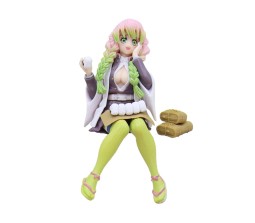 Demon Slayer Mitsuri Kanroji Sitting Eating Action Figure Height 16 cm for Car Dashboard, Decoration, Cake, Office Desk & Study Table Toy Multicolor