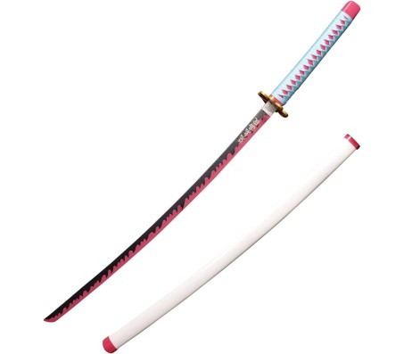 Demon Slayer Cosplay 104 cm Mitsuri Kanroji Wooden Sword Nichirin Life Size Replica Katana Perfect for Anime Gift Merchandise Collectibles