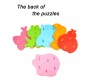 Wooden Floor Puzzles for Toddlers and 1 Year Olds 6 in 1 Beginner Jigsaw Puzzle Mix Animal with Tin Box Multicolor