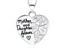Mother and Daughter Forever Heart Pendant 925 Sterling Silver Necklace for Women