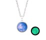 Glow In The Dark Moon Pendant Enchanted Moonstone Necklace Chain Moon Surface Gift For Women and Girls G1