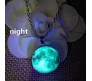 Glow In The Dark Moon Pendant Enchanted Moonstone Necklace Chain Moon Surface Gift For Women and Girls G1