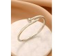 Bracelet Silver Plated Hammer Nail Zircon AD Studded Stainless Steel Hand Bracelet Valentine Special For Women Girls