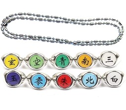 Akatsuki Ring Set Cosplay Member's Naruto Ninja Uchiha Itachi Necklace Adjustable Anime Men Jewellery Party Accessories 