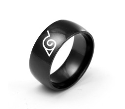 Anime Naruto Inspired Leaf Konoha Village Symbol Ring Casual Everyday Fashion for Men and Boys