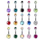 Double Stone Belly Button Ring Combo Set of 15 Stainless Steel Navel Piercing Jewelry for Women and Girls