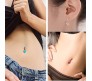 Double Stone Belly Button Ring Combo Set of 15 Stainless Steel Navel Piercing Jewelry for Women and Girls