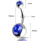 Double Stone Belly Button Ring Combo Set of 15 Stainless Steel Navel Piercing Jewelry for Women and Girls