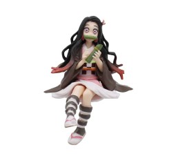 Demon Slayer Nezuko Kamado Sitting Eating Action Figure Height 15 cm for Car Dashboard, Decoration, Cake, Office Desk & Study Table Toy Multicolor