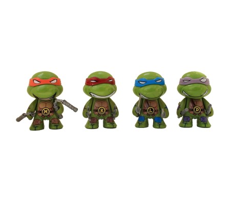 Set of 4 Teenage Mutant Ninja Turtles Action Figures 7 cm Mike Raph Leo Don Figures Toy Multicolor