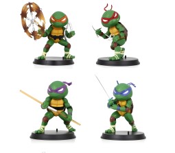 Set of 4 Teenage Mutant Ninja Turtles Figures 11-12 cm Collectible Toy for Car Dashboard, Office Desk and Study Table Multicolor