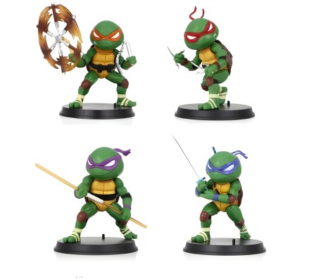 Set of 4 Teenage Mutant Ninja Turtles Figures 11-12 cm Collectible Toy for Car Dashboard, Office Desk and Study Table Multicolor