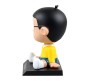 Nobita Doraemon Bobble Head for Car Dashboard with Mobile Holder Action Figure Toys Collectible Bobble Showpiece For Office Desk Table Top Toy For Kids and Adults Multicolor