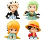 Anime Set of 4 One Piece Action Figure 4-5 cm Chibi Style Collectible Zoro Luffy Car Dashboard, Cake Decoration and Study Table Multicolor