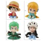 Anime Set of 4 One Piece Action Figure 4-5 cm Chibi Style Collectible Zoro Luffy Car Dashboard, Cake Decoration and Study Table Multicolor