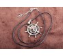 One Piece Anime Luffy Skeleton Straw Ace Hat Ship Wheel Pendant Necklace Fashion Jewellery Accessory for Men and Women