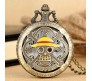 Anime One Piece Luffy Skull Pocket Watch Antique Vintage Classic Retro Metal Keychain Key Chain for Car Bikes Key Ring