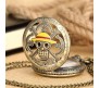 Anime One Piece Luffy Skull Pocket Watch Antique Vintage Classic Retro Metal Keychain Key Chain for Car Bikes Key Ring