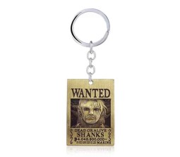 Anime One Piece Shanks Wanted Metal Bronze Keychain Key Chain for Car Bikes Key Ring