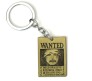 Anime One Piece Roronoa Zoro Wanted Metal Bronze Keychain Key Chain for Car Bikes Key Ring