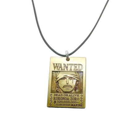 Anime One Piece Zoro Wanted Inspired Pendant Necklace Fashion Jewellery Accessory for Men and Women