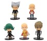 Set of 5 One Punch Man Anime Figures 10 cm for Car Dashboard, Cake Decoration, Office Desk and Study Table Multicolor