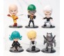 Set of 6 One Punch Man Anime Figures 9-11 cm for Car Dashboard, Cake Decoration, Office Desk and Study Table Multicolor