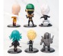 Set of 6 One Punch Man Anime Figures 9-11 cm for Car Dashboard, Cake Decoration, Office Desk and Study Table Multicolor