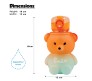 Plastic Teddy Bear Water Bottle for Kids, Push Button Water Bottle with Straw, Sipper Bottle for Kids with Adjustable Strap and Stickers 650ml, Orange Blue, 3+Years (Pack of 1)