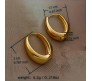 Chic Chunky Oval Huggie Hoop Earrings Stylish Trendy Gold Bali Western Dainty Ear Accessories Small Round Design Korean Fashion for Girls for Women Gold Plated Jewelry