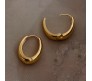 Chic Chunky Oval Huggie Hoop Earrings Stylish Trendy Gold Bali Western Dainty Ear Accessories Small Round Design Korean Fashion for Girls for Women Gold Plated Jewelry