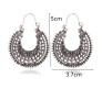 Boho Style Oxidised Silver Hoop Earrings Ethnic Tribal Antique Style