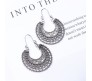 Boho Style Oxidised Silver Hoop Earrings Ethnic Tribal Antique Style