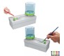 Paint Brush Cleaner & Rinser - Fresh Water Cycle, Dispenser & Drain Button - Acrylic, Watercolor, Oil Paints - Cleaning Tool for Kids & Adults (Paint Station Water, Brush Cleaner Set of 2)