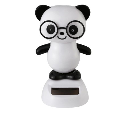 Lucky Panda Bobble Head Solar for Car Dashboard Action Figure Toys Collectible Bobblehead Showpiece For Office Desk Table Top Toy For Kids and Adults Multicolor