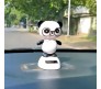 Lucky Panda Bobble Head Solar for Car Dashboard Action Figure Toys Collectible Bobblehead Showpiece For Office Desk Table Top Toy For Kids and Adults Multicolor