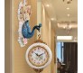 Peacock Wall Hanging Clock Dual Double Sided for Living Room Hall - Elegant Peacock Design, Battery Powered, Perfect Home Decor