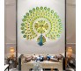 Big Size 66cm Peacock Wall Clock - Luxury Modern European 3D Decorative Peacock Design for Living Room