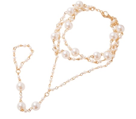 1Pc Payal Anklet With Toe Ring Multi Layer Pearl Gold Plated Fashionable Chain Anklets for Women and Girls