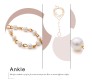 1Pc Payal Anklet With Toe Ring Multi Layer Pearl Gold Plated Fashionable Chain Anklets for Women and Girls