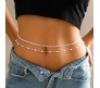 2pcs Pearl Waist Chain for Women Stylish Saree Adjustable Multilayered Silver Plated Belly Chain 2 Layered Body Hip Chains for Waist Sexy Bikini Kamarbandh Jewelry 26-42in