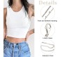2pcs Pearl Waist Chain for Women Stylish Saree Adjustable Multilayered Silver Plated Belly Chain 2 Layered Body Hip Chains for Waist Sexy Bikini Kamarbandh Jewelry 26-42in